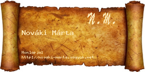 Nováki Márta névjegykártya